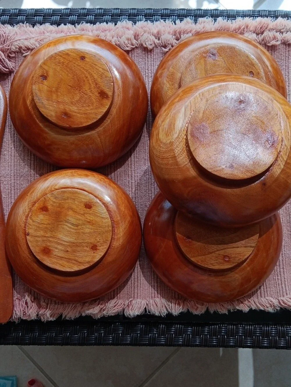 Handcrafted Wooden Bowl and Spoon Set - Warm Brown Vintage